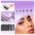 LAKANAKU Manga DIY Lashes Kit - Wispy Invisible Band Cluster Fans - Fairy Comic Style 168 Pcs - 8-16mm