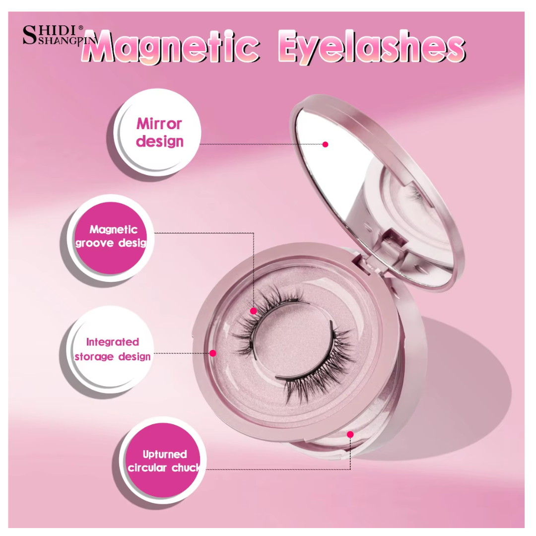 2 Pairs Magnetic Eyelashes Kit - Natural Look Fluffy Reusable Magnetic Lashes - With Applicator Tool - No Glue Needed