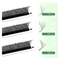 FADVAN 3D/4D/5D W Shaped Eyelashes Extensions - Double Tips Soft Light Volume Fanning Lashes - 0.07 C D Curl 8-15mm