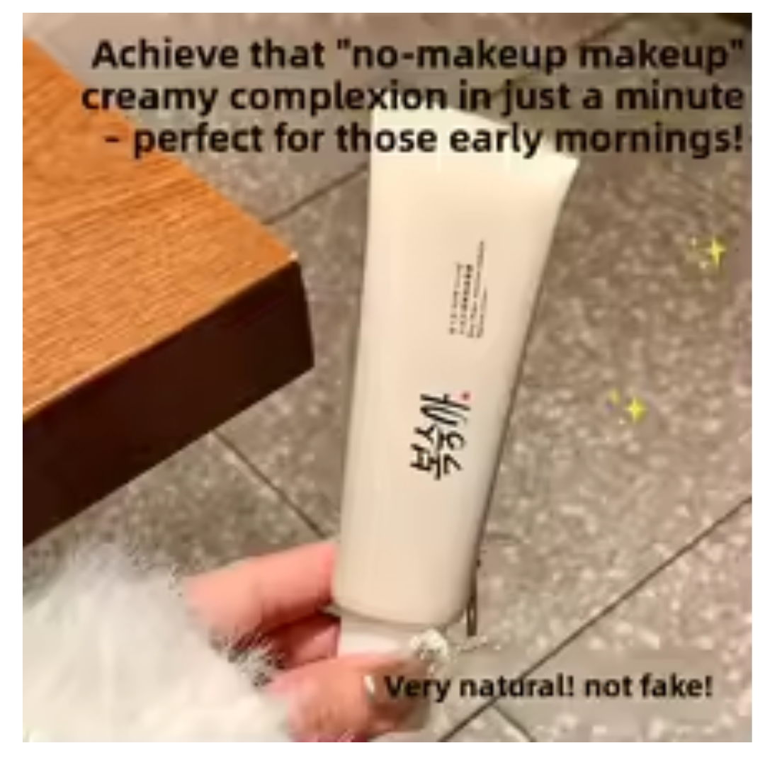 Korean Rice Extract Cream SPF50+ - Hydrating Tone-Up Concealer & Brightening Sunscreen - Lightweight Skin Corrector