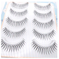 5 Pairs Korean Style U Shape False Eyelashes - Natural Soft Full Strip Lashes - DIY Wispy Eyelash Extensions