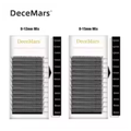 DeceMars YY Shape Eyelashes Extensions - Black Brown Double Tip Lashes - 0.05/0.07 B C D DD Curl 8-16mm