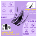 LAKANAKU Manga DIY Lashes Kit - Wispy Invisible Band Cluster Fans - Fairy Comic Style 168 Pcs - 8-16mm