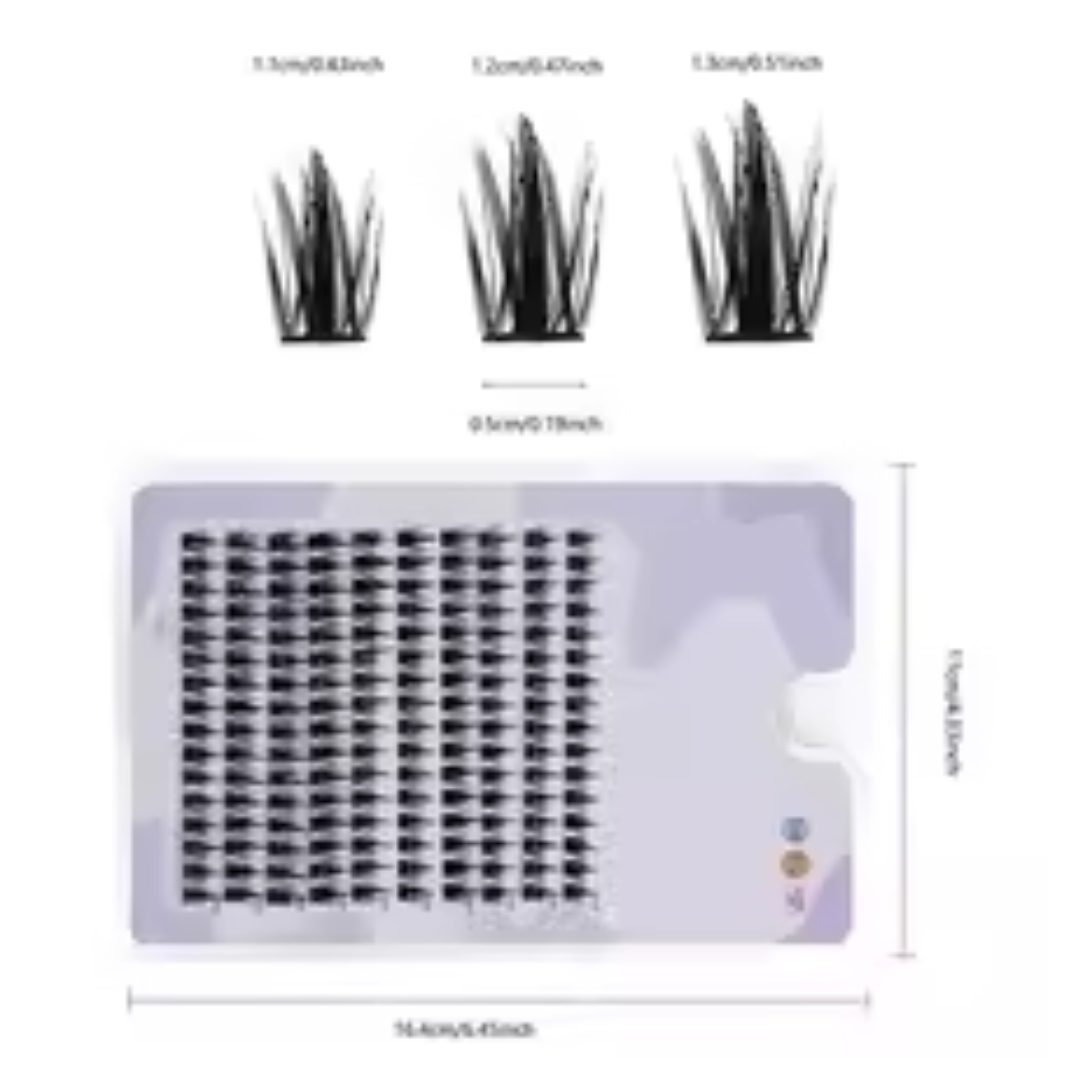 160 Rows Cluster Lashes - Faux Mink Natural Eyelash Extensions - 3D Russian Volume Individual Lash Clusters - 1cm-1.5cm