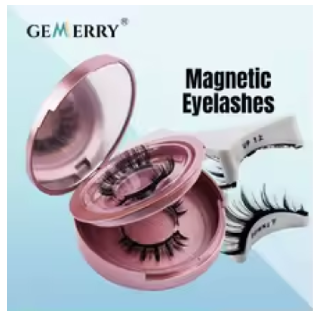 GEMERRY Magnetic Eyelashes Kit - Natural Look Reusable Soft Strip False Lashes - With Applicator Tool - No Glue Needed