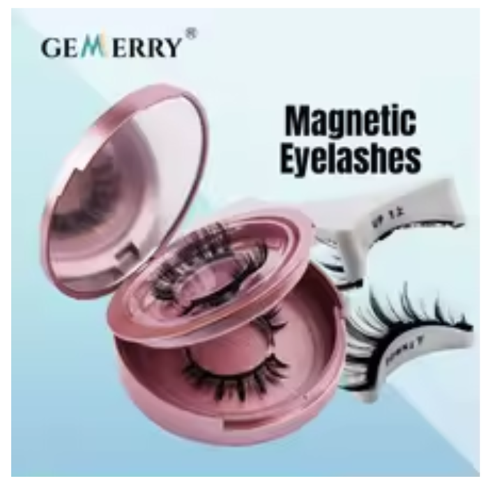 GEMERRY Magnetic Eyelashes Kit - Natural Look Reusable Soft Strip False Lashes - With Applicator Tool - No Glue Needed