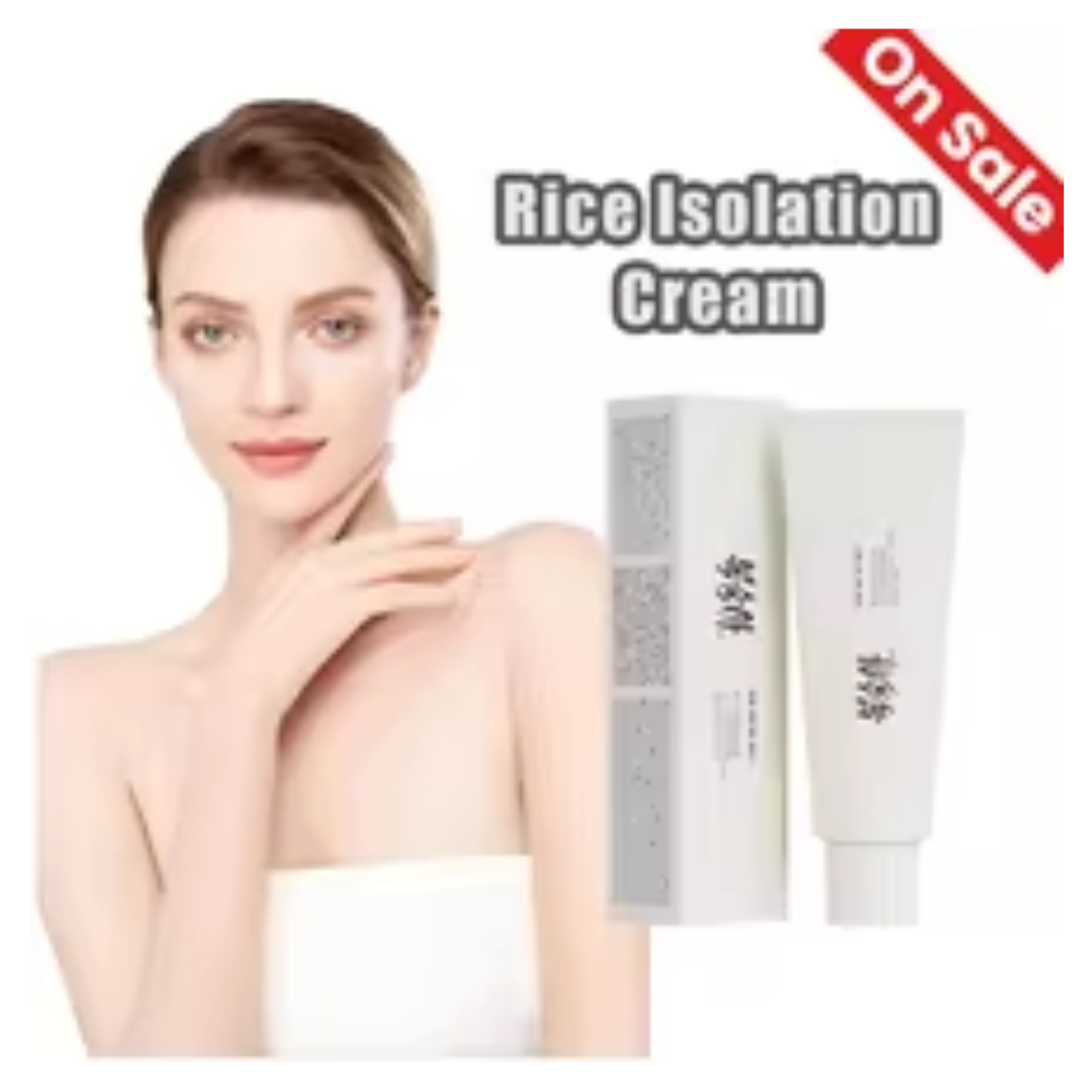 PEACH JO+ Korean Rice Extract Sunscreen Cream SPF50+ - Hydrating Tone-Up Primer - Lightweight Face & Body Concealer