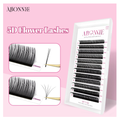 ABONNIE Black Brown 5D Flower Spikes Fairy Lashes - Easy Fans Volume Eyelash Extensions - 0.05 C D Curl 9-15mm