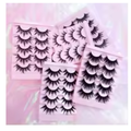 RED SIREN Soft Natural Mink Lashes - 5 Pairs Korean Manga Style Eyelashes - Lightweight Cotton Band - 1cm-1.5cm
