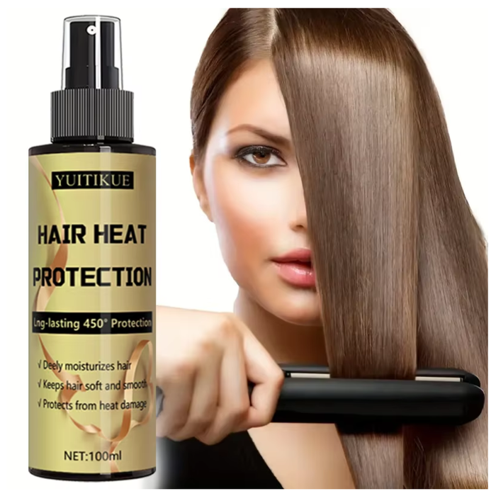 Hair Heat Protection Spray - Thermal Shield up to 450°F - Deeply Moisturizing & Smoothing Styling Spray