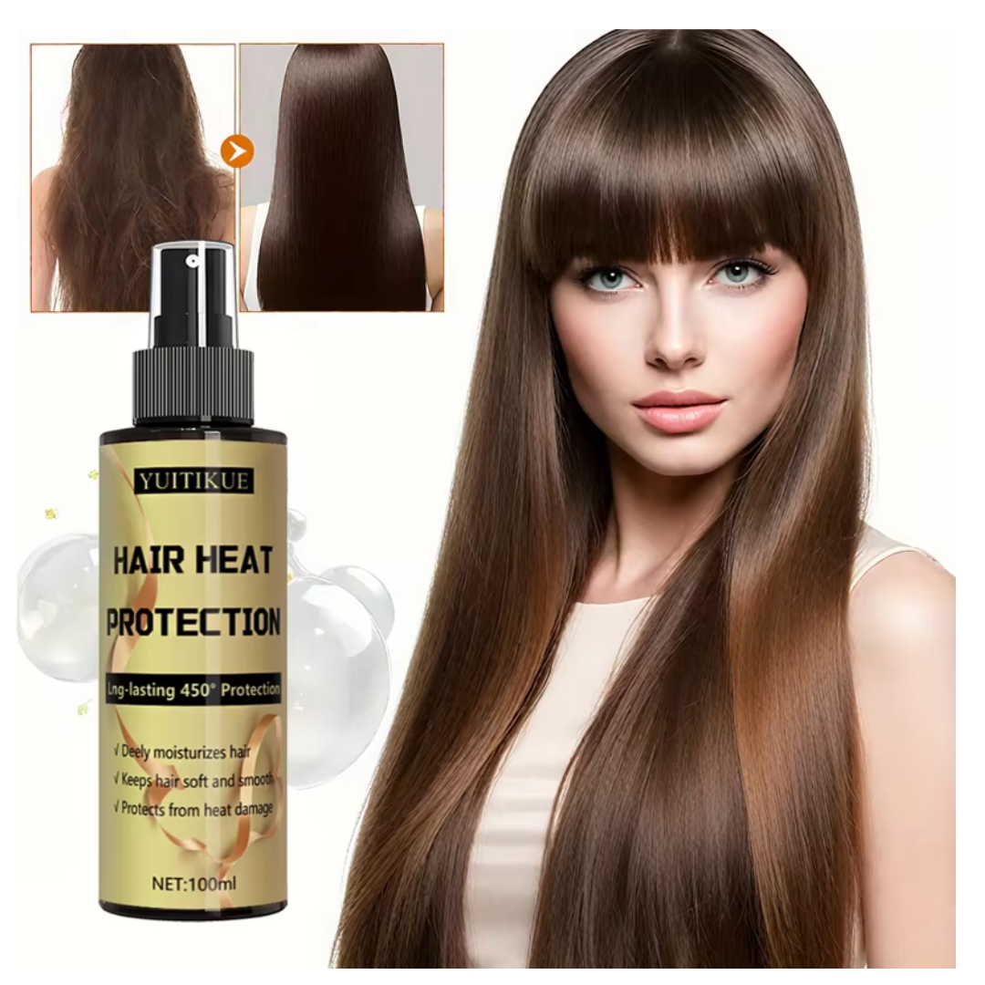 Hair Heat Protection Spray - Thermal Shield up to 450°F - Deeply Moisturizing & Smoothing Styling Spray