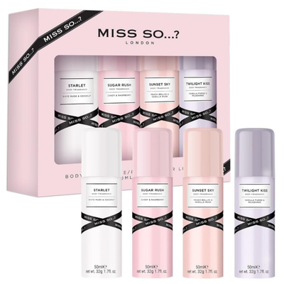 Miss So…? Mini Galore Women’s Fragrance Gift Set - 4 x 50ml Body Fragrance Sprays