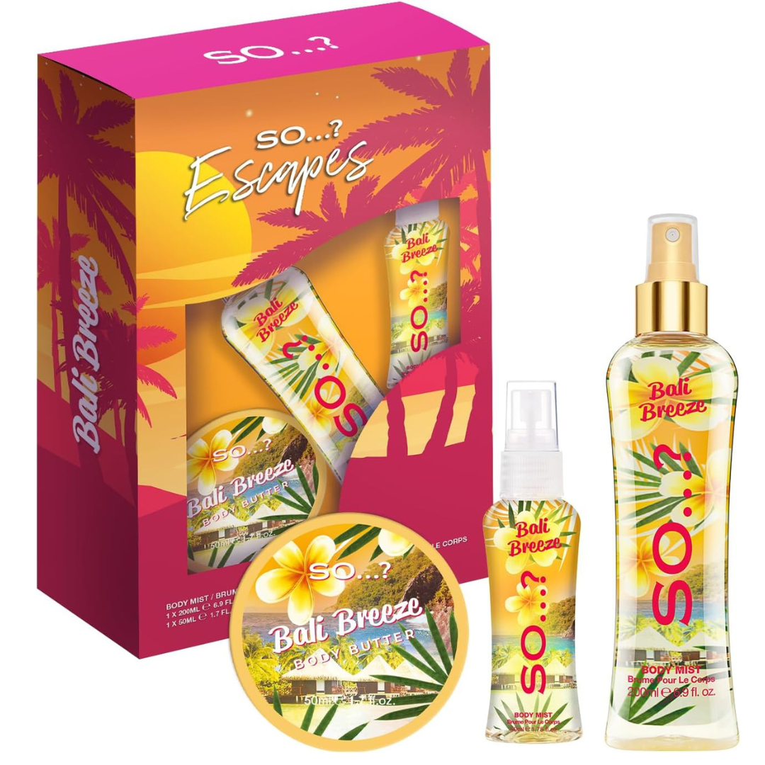 So…? Escapes Bali Breeze Womens Dream Girl Body Mist & Body Butter Fragrance Gift Set