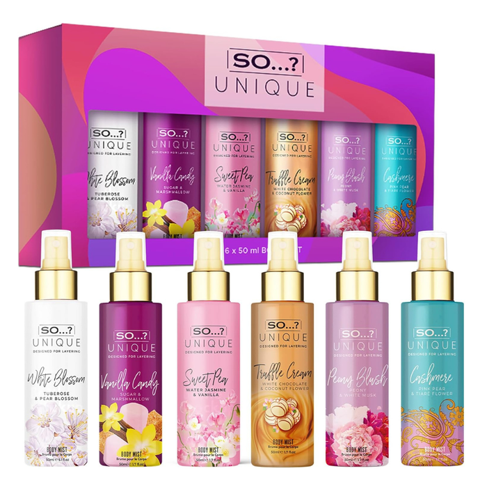 So…? Unique Grande Womens Mini Mist Gift Set, Body Mist Fragrance Spray (6x50ml)