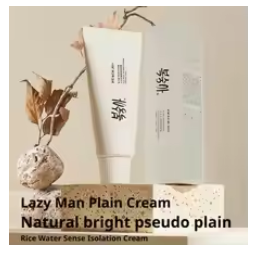 Korean Rice SPF50+ Sunscreen Cream - Waterproof Anti-UV Face & Body Sunblock - Hydrating Isolation Cream & Light Concealer