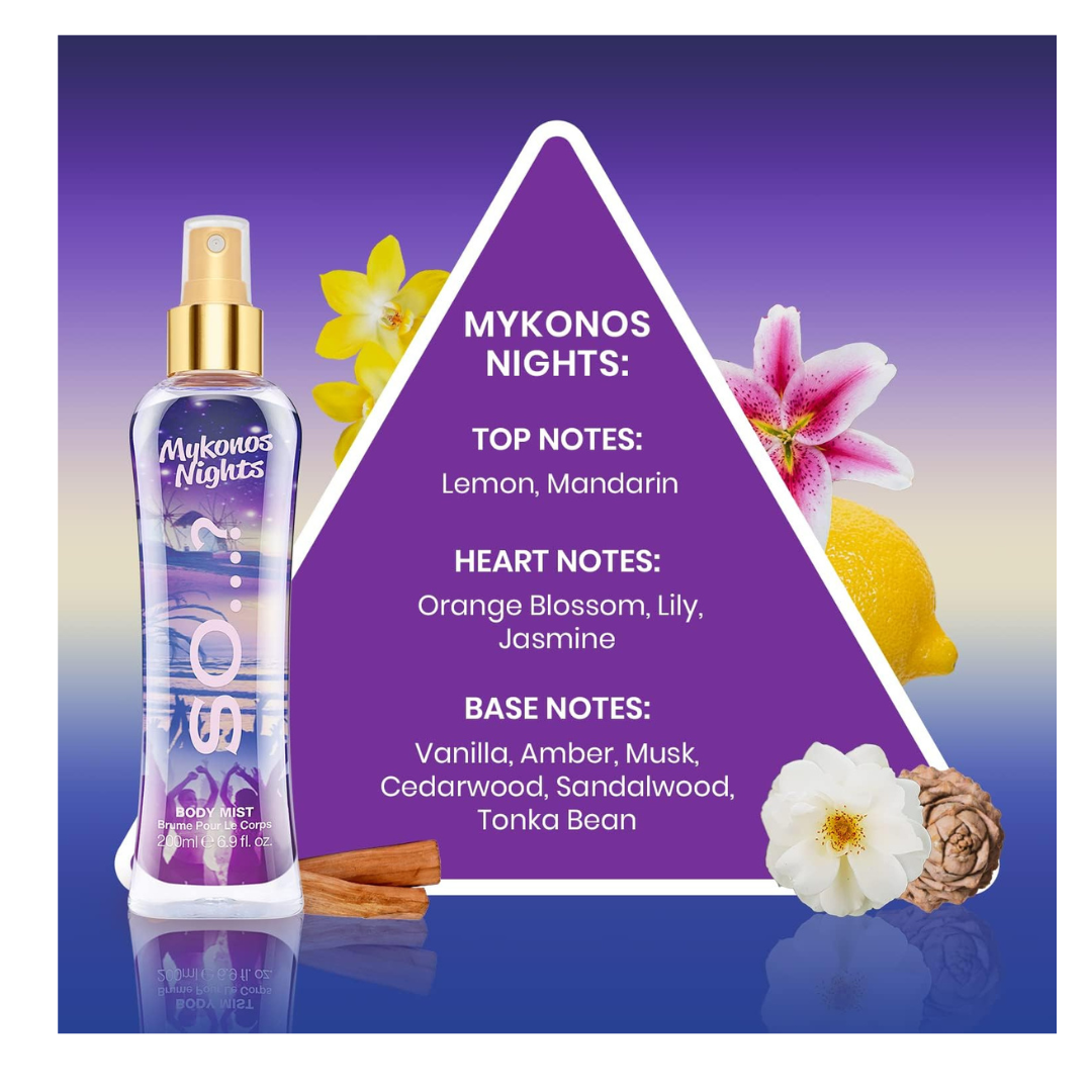 So…? Summer Escapes Womens Mykonos Nights Body Mist Fragrance Spray 200ml