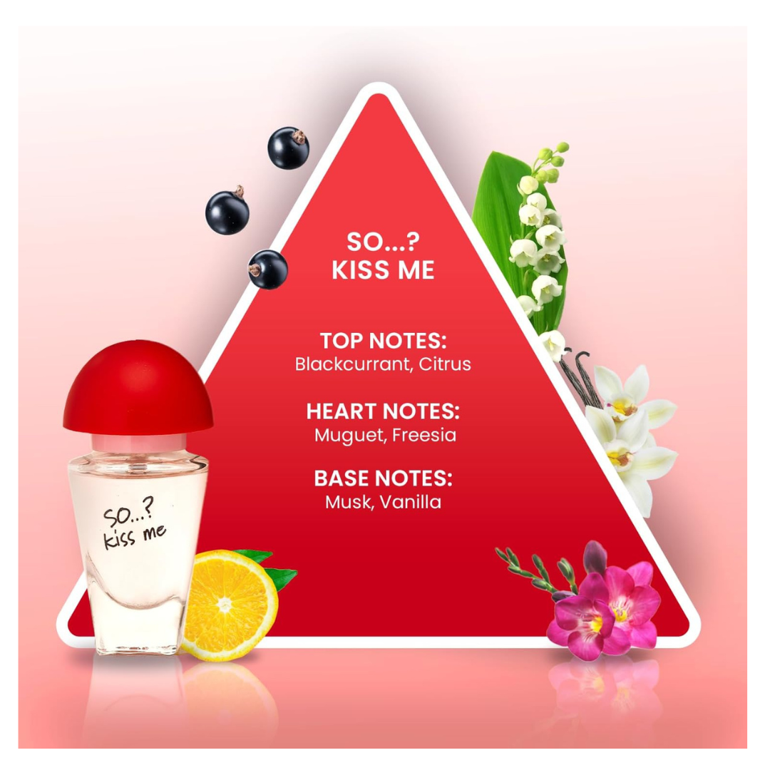 So…? Trio Three For Me Womens Eau de Toilette Perfume Gift Set, Travel Size Perfume for Women (3x15ml)