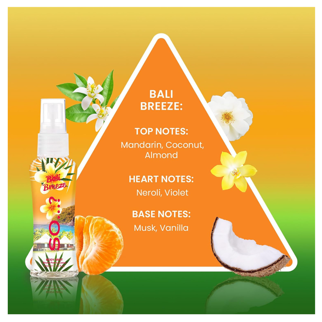 So…? Escapes Womens Gift Set, with Ibiza Dream, Bali Breeze, Mykonos Nights & Majorca Love, Fragrance Spray Set (4 x 50ml)