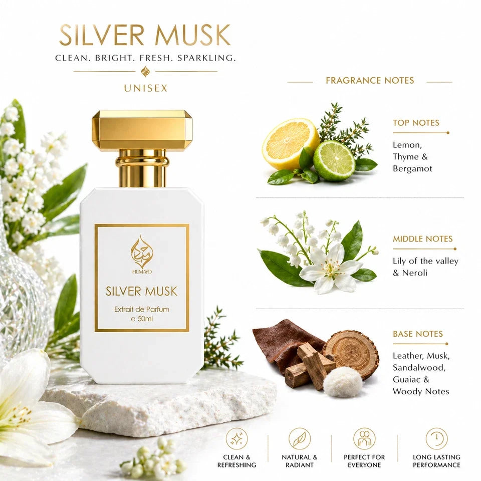 HUMAYD Silver Musk Extrait de Parfum Unisex | Citrus Floral Musk 50ml