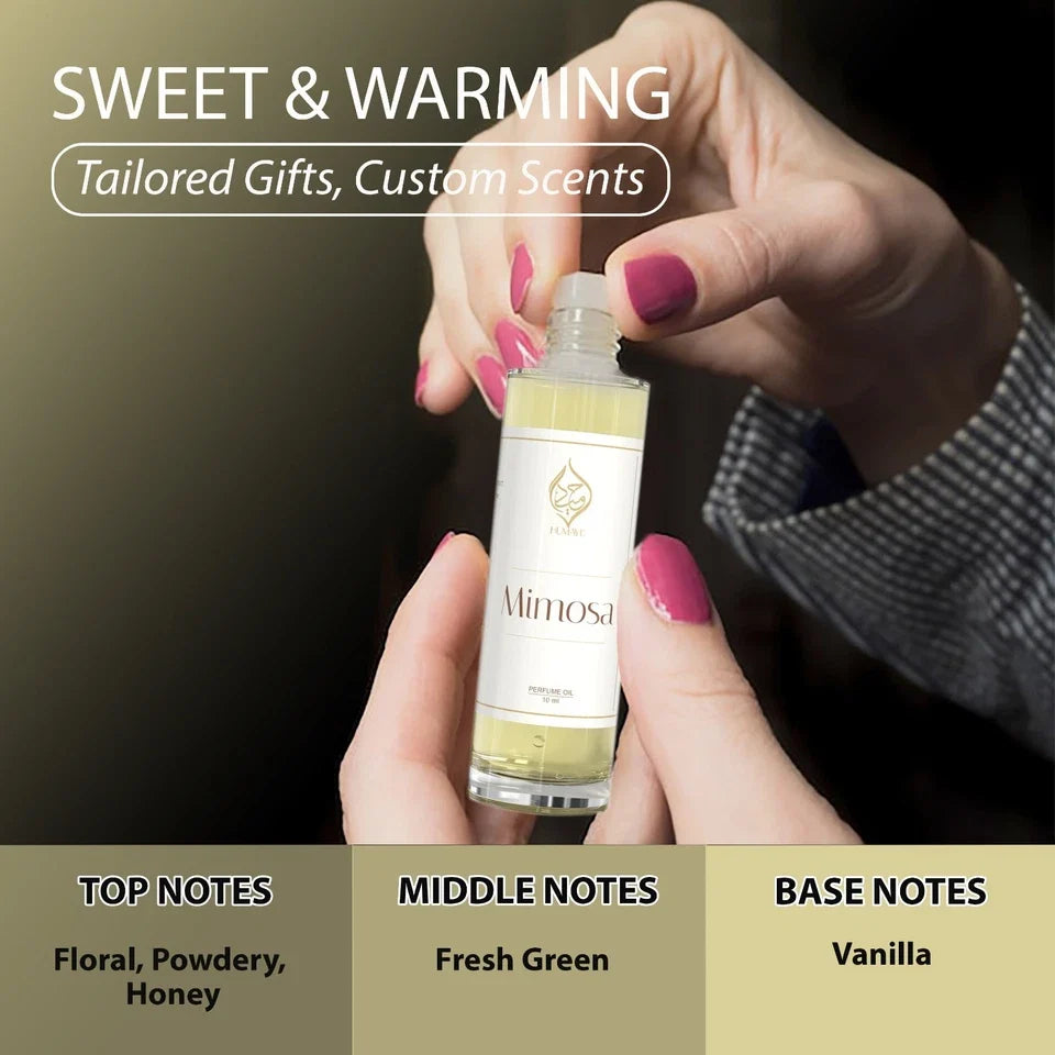 HUMAYD Mimosa Perfume Oil for Women | Floral Powdery Vanilla Roll-On Attar 10ml