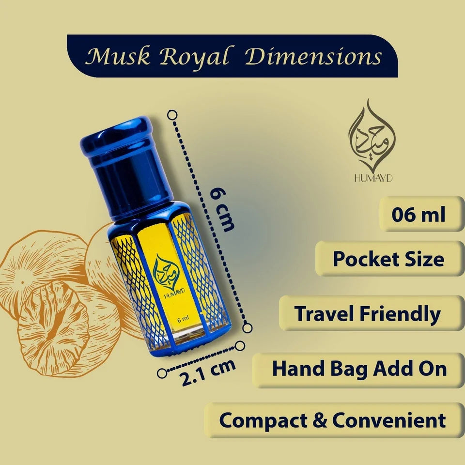 HUMAYD Musk Royal Perfume Oil for Unisex Arabian Woody Musk Fragrance Attar 6ml