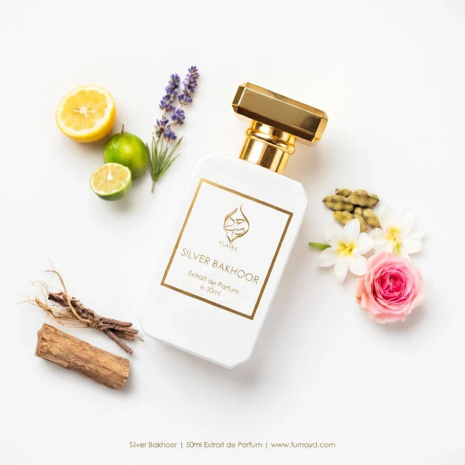 HUMAYD Silver Bakhoor Perfume Unisex| Arabian Floral Spicy Fragrance Oil 50ml