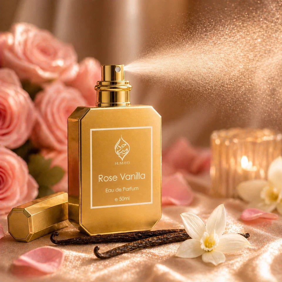 HUMAYD Rose Vanilla Perfume Unisex | Rose Floral Vanilla Fragrance 50ml