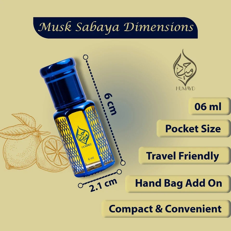 HUMAYD Musk Sabaya Perfume Oil Unisex | Arabian Attar Musk Roll On Fragrance 6ml