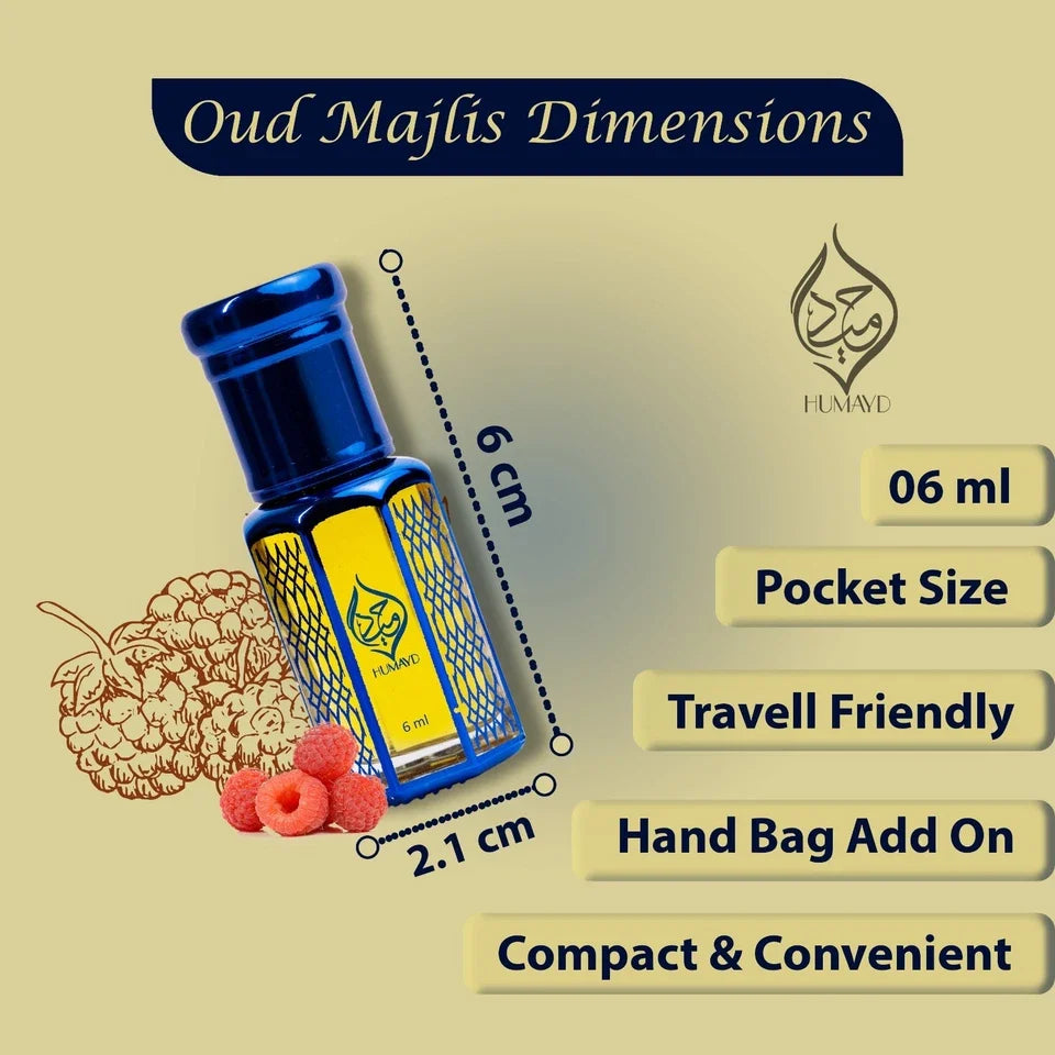HUMAYD Oud Majlis Perfume Oil Unisex | Concentrated Arabian Attar Roll-On 6ml
