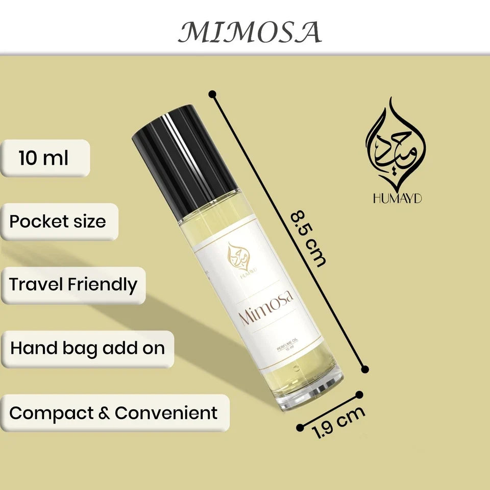 HUMAYD Mimosa Perfume Oil for Women | Floral Powdery Vanilla Roll-On Attar 10ml
