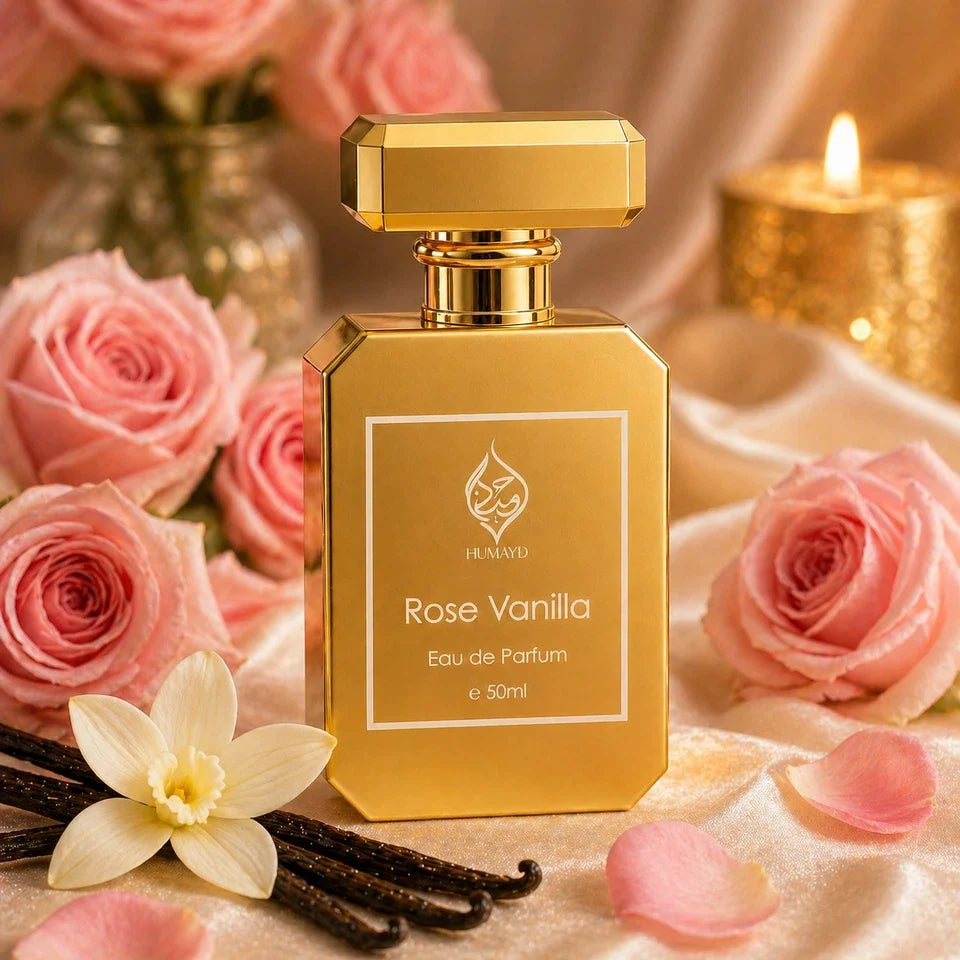 HUMAYD Rose Vanilla Perfume Unisex | Rose Floral Vanilla Fragrance 50ml