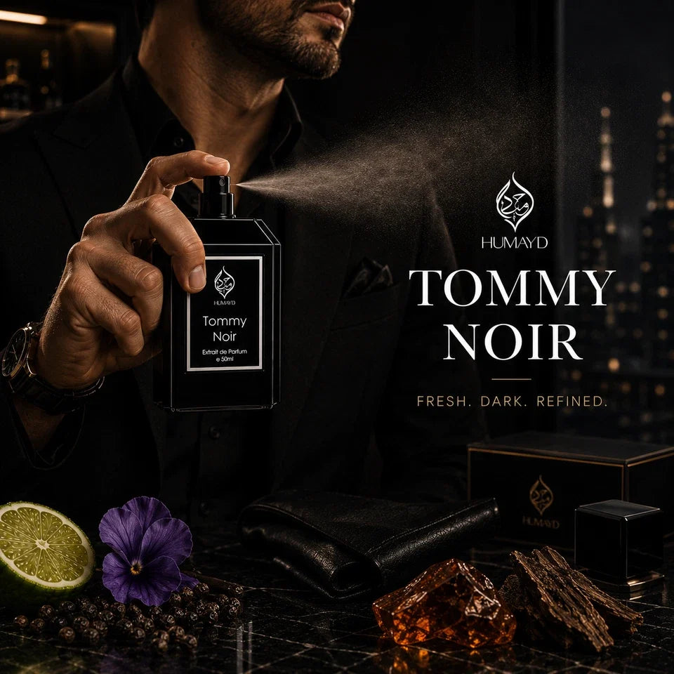 HUMAYD Tommy Noir Extrait de Parfum for Men | Woody Spicy Leather Scent 50ml