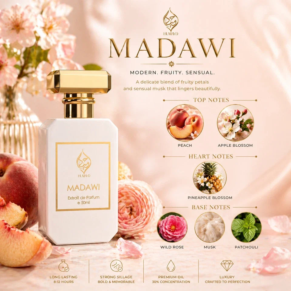HUMAYD Madawi Extrait de Parfum Unisex | Arabian Long-Lasting Fragrance 50ml