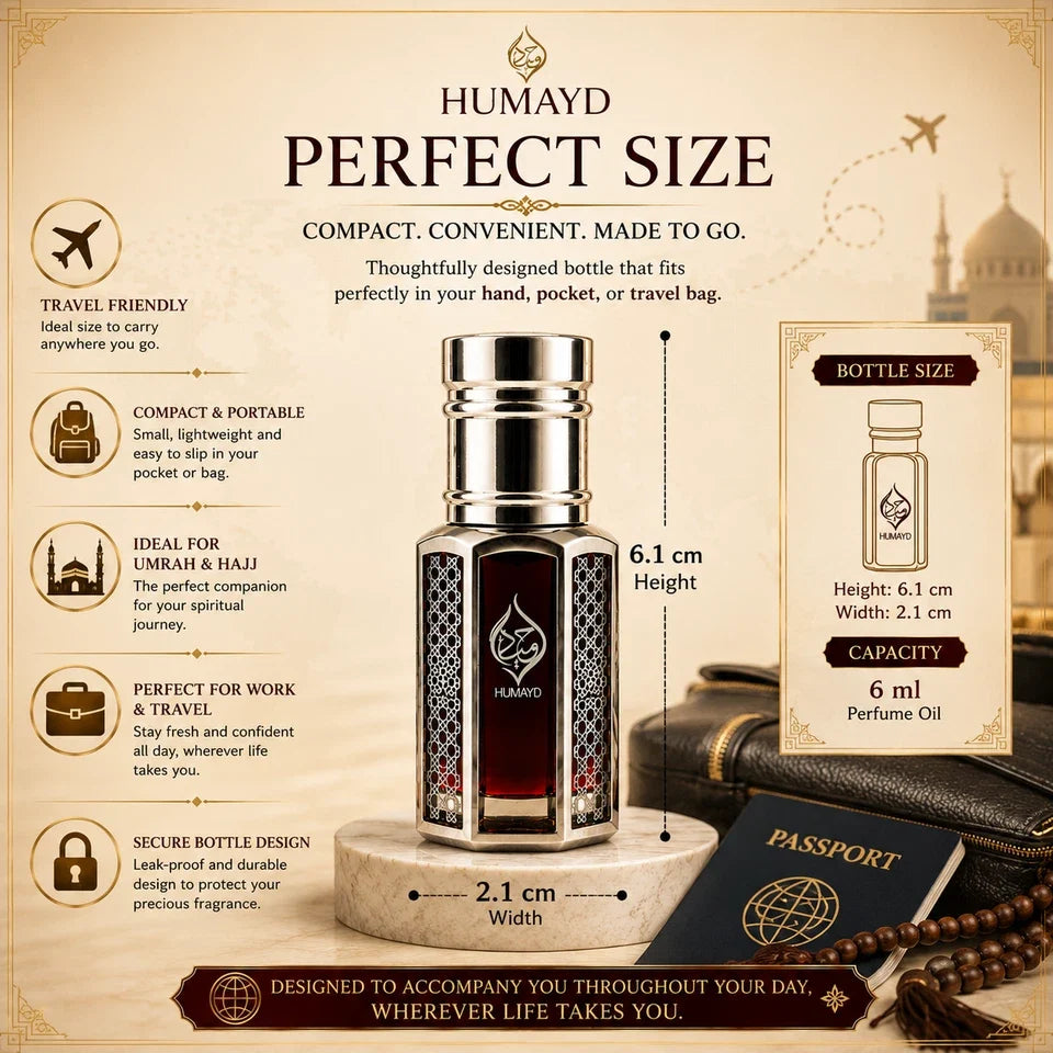 HUMAYD Dehnal Oud Cambodi Perfume Oil | Long-Lasting Sweet Agarwood Oud 6ml