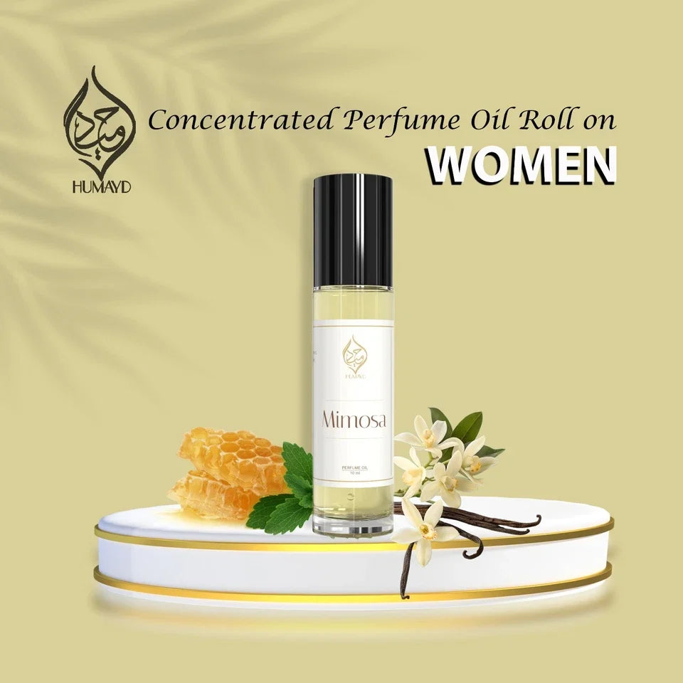 HUMAYD Mimosa Perfume Oil for Women | Floral Powdery Vanilla Roll-On Attar 10ml